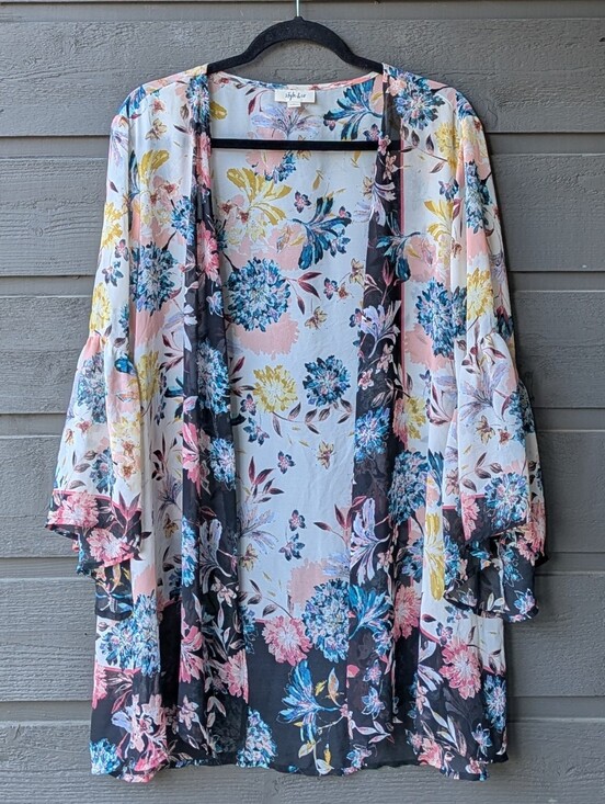 Style & Co. Jackets & Blazers - NWOT Style & Co. Floral Lightweight Semi-Sheer Kimono Bell Sleeves Size Medium